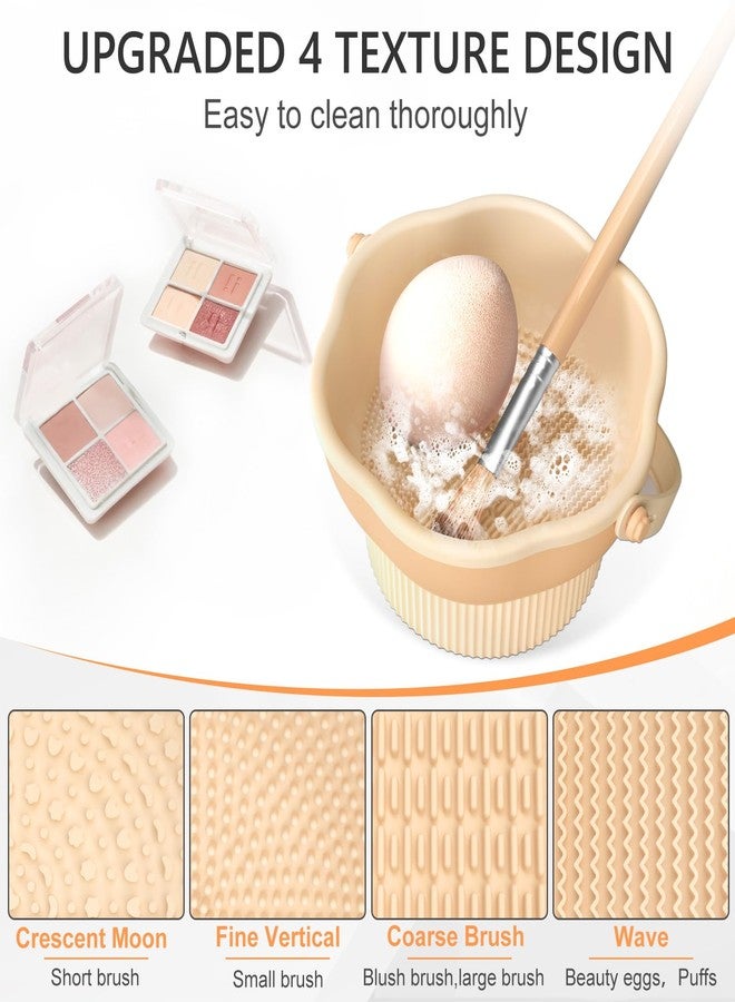 senbowe 3 in 1 Makeup Brush Cleaner Mat, Silicone Makeup Brush Cleaner Bowl Cosmetic Brushes Cleaning Pad Tool Organizer for Storage and Air Drying, Make Up Brush Washing Tool for Sponge - Image 4